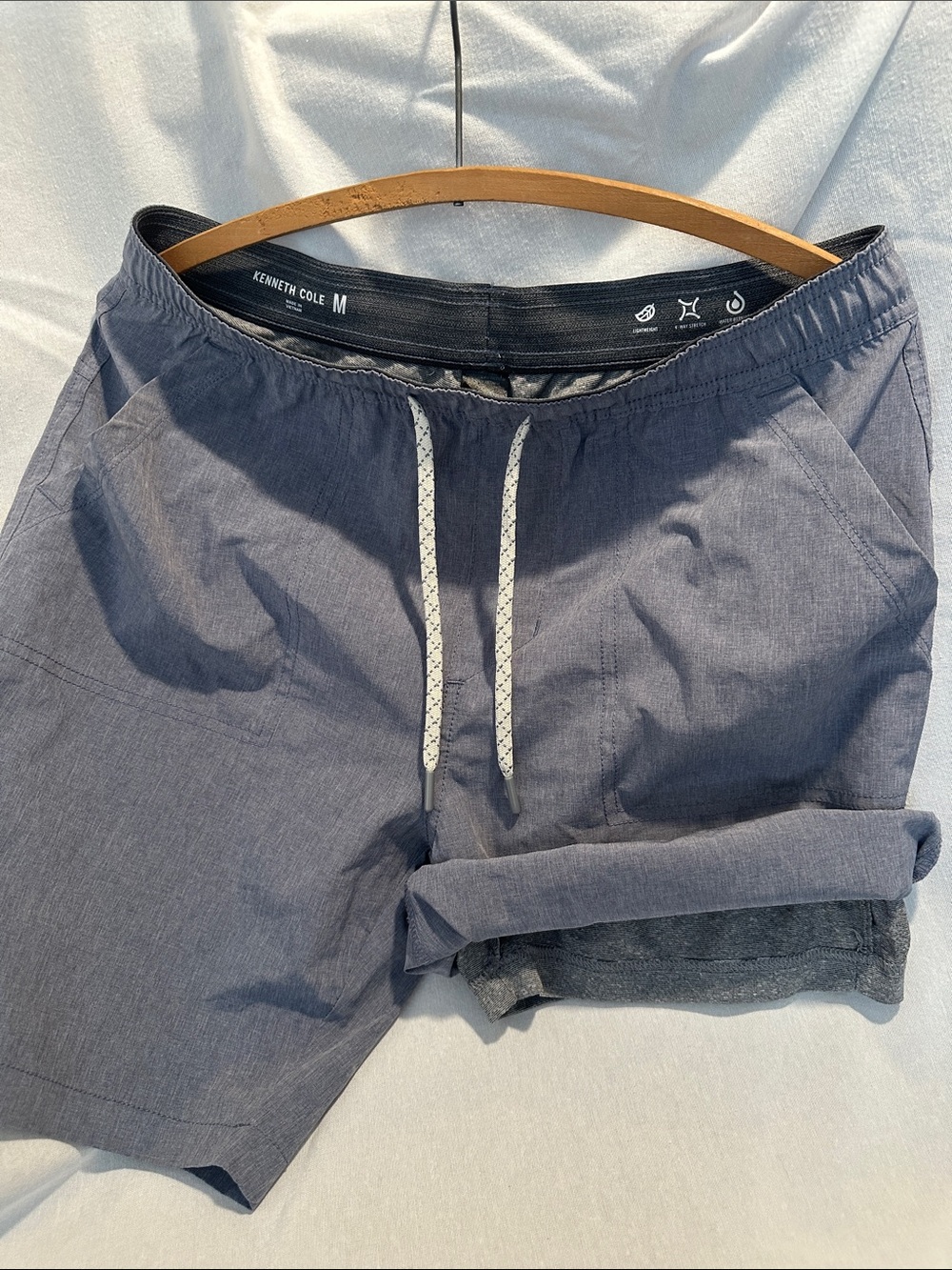 Kenneth Cole Slate Gray Drawstring Hybrid Shorts